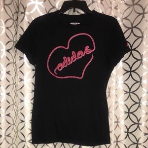 ADIDAS T-SHIRT💖LARGE Black & pink